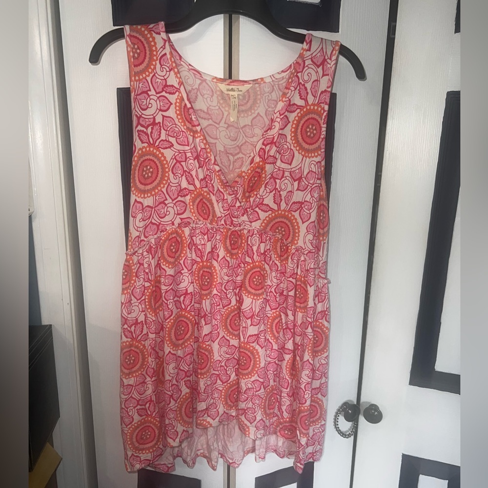 Matilda Jane Skyride Tank Top Floral mandala shirt jersey knit Ruched